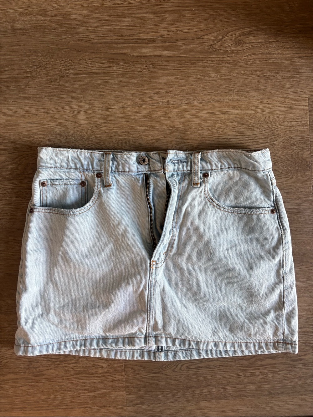 Abercrombie Light Wash Denim Mini Skirt